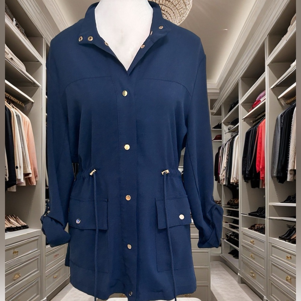 KAII Navy Women's Lightweight Jacket with Gold Accents